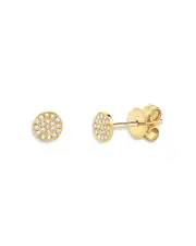 Moon & Meadow 14K Yellow Gold Diamond Circle Stud Earrings - Exclusive