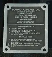 Boeing Stearman Shock Absorber Plate - Acid Etched - Tail Section