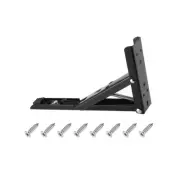 7.76"x4.41"(LxH) Folding Shelf Brackets Carbon Steel Collapsible L Bracket Black