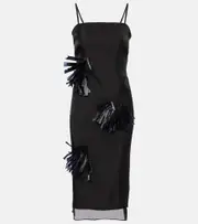 [Jacques Wei] Jacques Wei Embroidered maxi dress AU 10 black