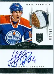 2013-14 DOMINION NAIL YAKUPOV RC AUTO 3 COLOUR, OIL DROP LOGO PATCH AVALANCHE