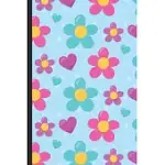 NOTEBOOK JOURNAL: BIG AND SMALL PINK PURPLE BLUE RED AND YELLOW FLOWERS PATTERN COVER DESIGN. PERFECT GIFT FOR BOYS GIRLS AND ADULTS OF