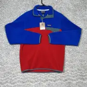 Patagonia Synchilla Snap-T Mens XS Blue Red Pullover Outdoor Fleece Hiking New