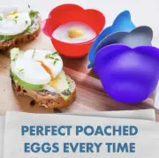 Silicone Egg Poaching Cups - 4 Pack- Non Stick - Kitzini - BPA free