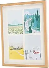 CORHAD 4 Photo Frames Wooden Photo Frame Wood Collage Picture Frame Wooden Picture Frame Wood Picture Frames Wooden Wall Picture Frames Family Collage Frame Hanging Photo Frame Square