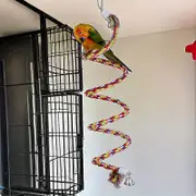 63 Inch Extra Large Bird Swing Toy - Safe & Odor-Free Chewing Fun with Exciting Bungee Action and Engaging Bell - Perfect Nesting Spot for Small to...