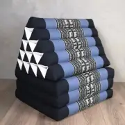 JUMBO 3 FOLDS Thai Triangle Cushion Triangular Pillow Foldout Daybed Mat BlueEle