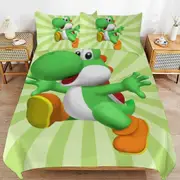 a1498 Super Mario Duvet Cover Set, 3 Piece Bedding Set 86x70" Double Sided Printing Decorative Comforter Cover Set (1 Duvet Cover + 2 Pillow Shams)" j