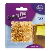 Pack of 100 Brass Thumb Tacks - Drawing Pins - Free Postage