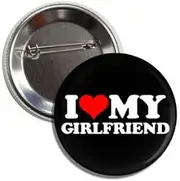 [Lunch Money] I Heart Love My Girlfriend Button Badge Pin Great Boyfriend Pinback, Aluminum, aluminium