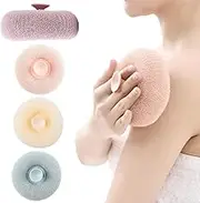 Exfoliating Shower Sponge 4 Pack - Rich Foaming Body Scrubber Set for Men and Women - Handheld Loofah with Suction Cup - Ultimate Bath Experience