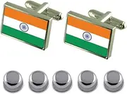 [Select Gifts] Shirt Dress Studs India Flag Cufflinks