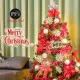 摩達客耶誕-6尺/6呎(180cm)特仕幸福型裝飾綠色聖誕樹+銀白熱情紅系配件+100燈LED燈暖白光*1(贈控制器)