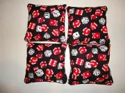 4 Cornhole Bag Set Bag Printed Red Dice