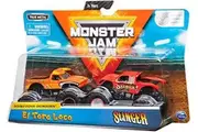 Monster Jam, Official El Toro Loco Vs. Slinger Die-Cast Monster Trucks, 1: 64 Scale, 2 Pack