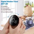Digital Kitchen Timer Pomodoro Adjustable Alarm Rotate Countdown Stopwatch Study
