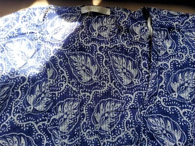 LADIES BEACH TOP REGATTA BLUE WHITE SIZE LARGE