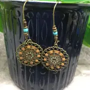 3” Bronze-tone Earring Set Bohemian Retro Drop Dangle Hook New Free Ship 7124