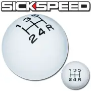 WHITE/BLACK VINTAGE SHIFT KNOB 5 SPEED SHORT THROW SHIFTER SELECTOR 10X1.5 S02 (for: Honda)