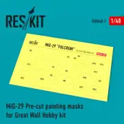 Reskit 1/48 Mikoyan MiG-29 Pre-cut Painting Masks for Great Wall Hobby kit