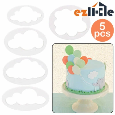 5Pcs Decorating Cake Mould Cutter Biscuit Clouds Cutters Fondant Baking Cookie