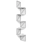 Corner Shelf Wall Mount of 5 Tier Rustic Wood Floating Shelves Wall White