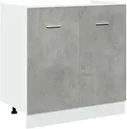 vidaXL - Engineered Wood Sink Storage Cabinet, Kitchen Concrete Grey - 80x46x81.5 cm, Ideal for Kitchen Appliance Organization