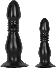 Black Huge Anal Plug with Knot Anal Dildo Anus Dilator with Strong Suction Cup Butt Plug Balls Vaginal Anal Masturbation Sex Toys for Men Women Couples(L)