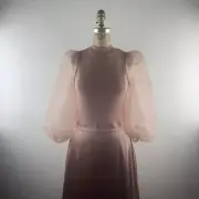 Ted Baker London l 2 Lharra Satin Organza Balloon Sleeves Midi Dress Dusky Pink