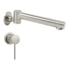 KYLINS Brushed Nickel Swivel Round Bath Spout Bathtub Water Outlet Wall Mixer