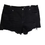 Aerie black distressed denim jean shorts new women's large