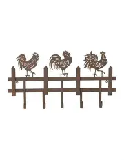 [Willow & Silk] Country Chook Family 5 Hook Hanger in Brown