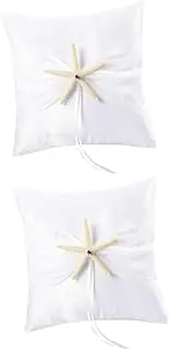 Amosfun 2pcs Ocean Theme Ring Container White Pillows White Throw Pillows for Bed Sofa Pillows Wedding White Pillow Beach Star Pillow Beach Pillows White Body Pillow Flower Girl Bride Sand