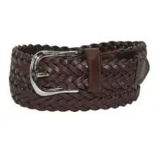 New CTM Boys' Leather 3/4 Inch Adjustable Braided Dress Belt