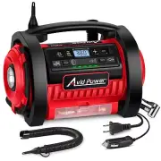 Avid Power Tire Inflator Air Compressor 12V DC / 110V AC Dual Power Tire Pump