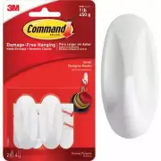 (6-2pk)-3M Command Small Utility Designer Adhesive Hook Model: 17082ES-2PK