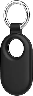 USTIYA Case for Samsung Galaxy Smart Tag 2 Cover Protective Silicone Protectora Case with Keychain (Black x1)