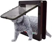 4 Way Lock Pet Door Entry Gate Dog Cat Kitten Puppy Brushy Flap Screen Frame M