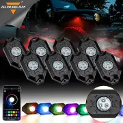 AUXBEAM 8 Pods RGB LED Rock Lights Underglow Lamp for Jeep Wrangler JL JK TJ CJ