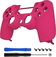 eXtremeRate Shadow Rose Red Soft Touch Replacement Front Housing Shell Cover Compatible with ps4 Slim Pro Controller CUH-ZCT2 JDM-040/050/055 - Controller NOT Included