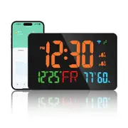 Digital Alarm Clocks for Bedrooms,Dual Alarms,Temperature,Humidity,Date,Snooze,Accurate time,Easy to Read For Kid Elder(Orange)
