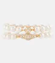[Vivienne Westwood] Vivienne Westwood Graziella embellished faux pearl bracelet M white