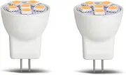 MR8 Light Bulb LED Replacement for Mini Halogen Recessed Lamps 12 Volt 1" Diameter GU4 RV Boat Camper Yacht Train Motor Home Interior Tiny House Ship Van Truck Sprinter Lighting - Warm White - 2 Pack