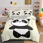 King Size Duvet Cover Yellow Panda Duvet Cover with Zipper Closure Bedding for