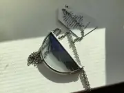 Here & Now Artisan Crafted Turquoise Peacock Feather Necklace is New w/o Tags!