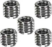 Foto&Tech 5 Pieces Metal 1/4 to 3/8 Convert Screw Adapter for Tripod Monopod Ballhead DSLR SLR