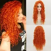 Orange Wig Long Curly Wigs for Women Heat Synthetic Wave Curly Wig Deep Curly Wigs for Daily Party Costume Wig For Carnival