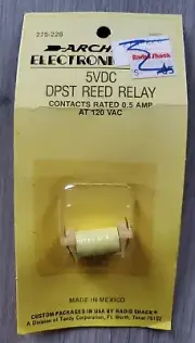 ARCHER, 275-228 5 Volt DC Coil, 0.5 Amp At 120 VAC DPST Reed Relay New Old Stock
