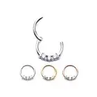 16 Gauge Hinged Hoop Nose Ring surgical steel with Clear CZ Gems Sold Separately