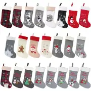 BambooMN 18" Classic Hand Embroidered Sequined Cute Animal Christmas Stockings